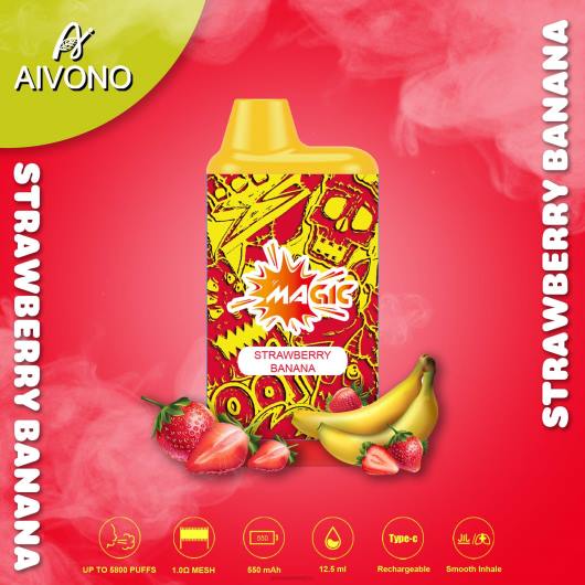 plátano fresa Aivono AIM MAGIC cigarrillo de caja de 5800 bocas TRF493 | Aivono México